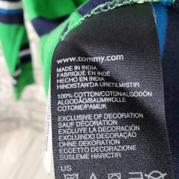 2/$25 Tommy Hilfiger Polo Shirt Green Stripe XL - Picture 12 of 12